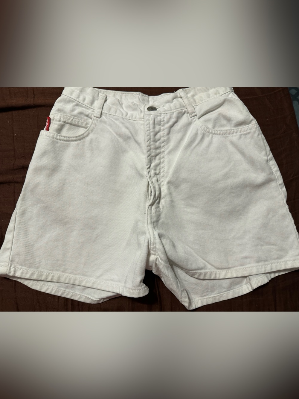 Vintage 90s BONGO High Waisted White Denim Shorts - Size 3 Made in USA
